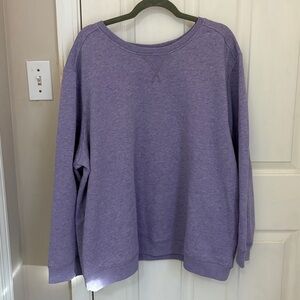 Karen Scott Sport Crewneck Fleece Lined Sweatshirt in Lavender